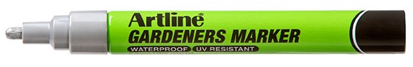 Marker pentru gradinari, corp plastic cu varf rotund 2.3mm - silver