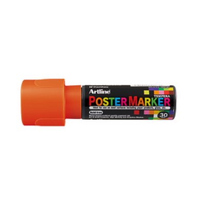 Marker pentru poster, corp plastic, varf tesit 30mm - portocaliu fluorescent