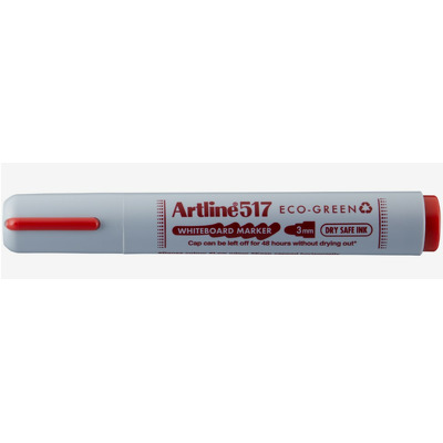 Marker pentru tabla de scris 517 Eco Green - Dry safe ink 48h, varf rotund 3.0mm - rosu