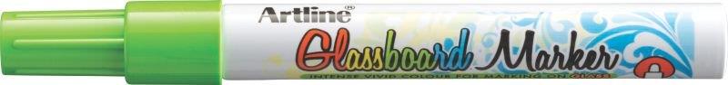 Marker pentru tabla de sticla,  verde fluorescent, varf rotund 2.0mm - Artline Glassboard