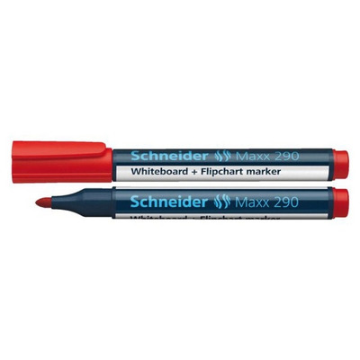 Marker Schneider Maxx 290, pentru tabla de scris flipchart, varf rotund 2-3mm - rosu