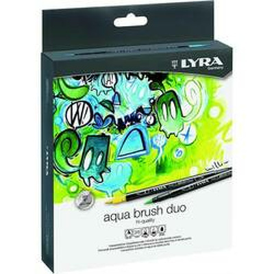 Markere Aqua Brush Duo, 2 capete (brush plus 1mm), 36 culori/cutie