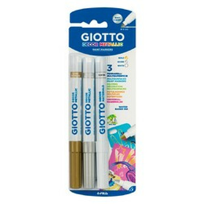 Markere cu vopsea 3 culori/blister, culori metalizate(auriu, argintiu,alb)