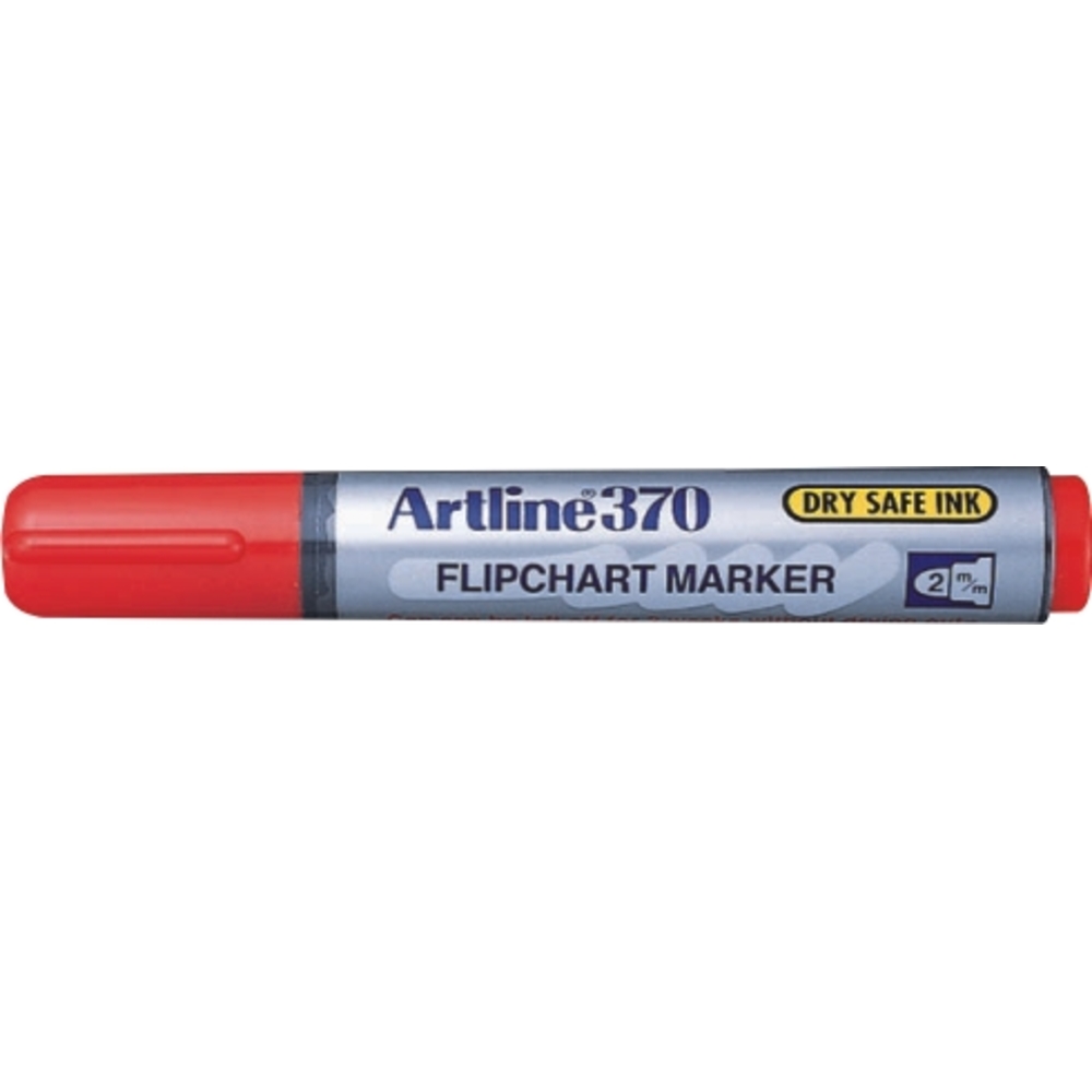 Flipchart marker Artline 370 - Dry safe ink, corp plastic, varf rotund 2.0mm - negru