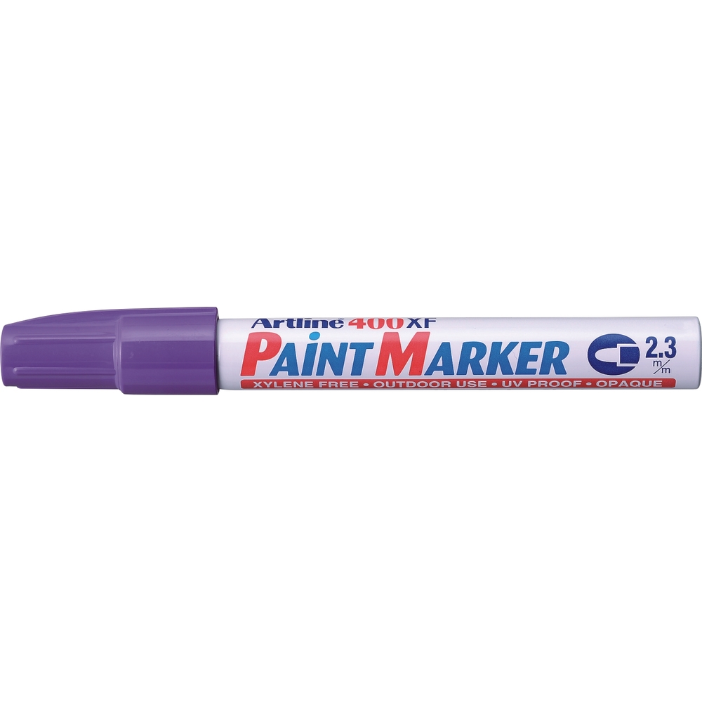 Marker cu vopsea varf rotund 2.3mm - violet Artline 400XF, corp metalic