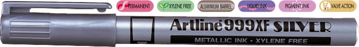 Marker cu vopsea varf rotund 0.8mm - argintiu Artline 999XF, corp metalic