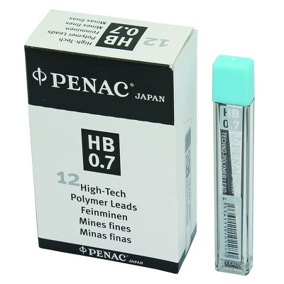 Mine pentru creion mecanic 0,7mm, 12/set, Penac - HB