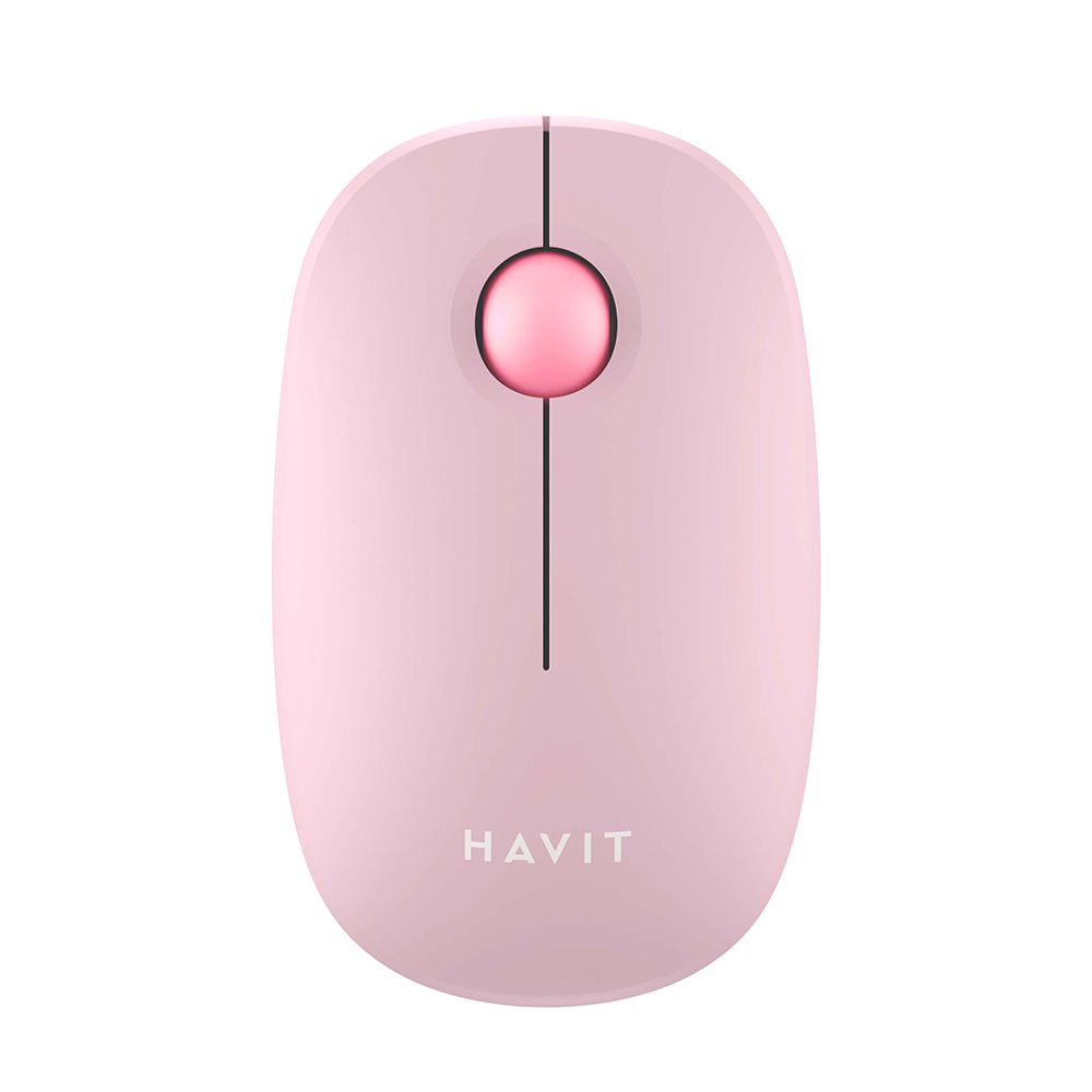Mouse Wireless pentru Laptop/PC - Roz, 2.4GHz, 1600 DPI