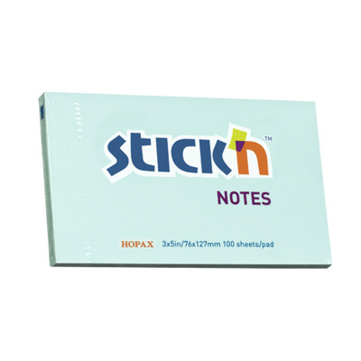 Notes autoadeziv 76 x 127 mm, 100 file, Stick - bleu pastel
