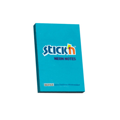 Notes autoadeziv 76 x  51 mm, 100 file, Stick - albastru neon