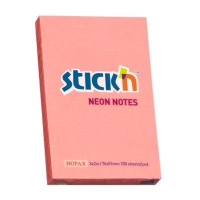 Notes autoadeziv 76 x  51 mm, 100 file, Stick - mov neon
