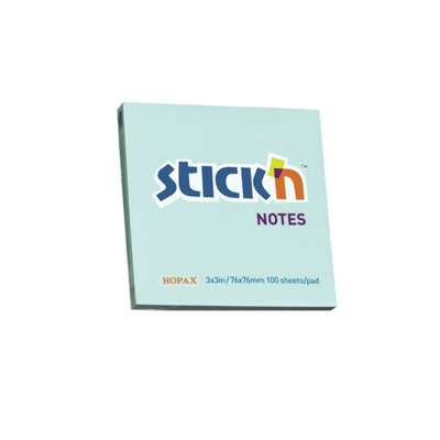 Notes autoadeziv 76 x  76 mm, 100 file, Stick - albastru pastel