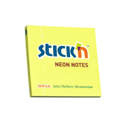 Notes autoadeziv 76 x  76 mm, 100 file, Stick - galben neon