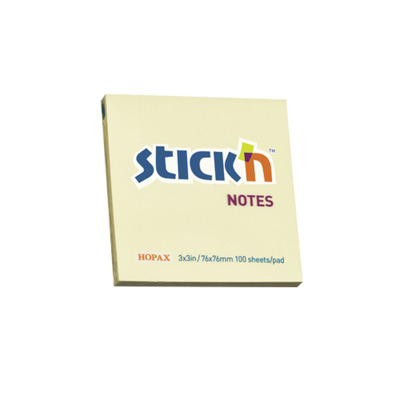 Notes autoadeziv 76 x  76 mm, 100 file, Stick - galben pastel