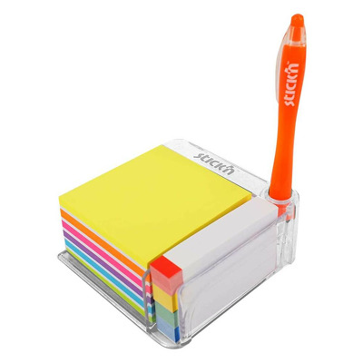 Notes autoadeziv cu suport, 76 x 76 mm - 400 file/set, 76 x 14 mm - 380 file/set, Stick