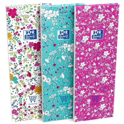 Notes Oxford Floral Shopping list 7,4 x 21 cm, 160 file, coperti carton - dictando