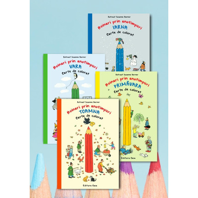 Pachet carti de colorat Hoinari prin anotimpuri - 4 volume