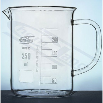 Pahar Berzelius cu toarta 400 ml din sticla borosilicata