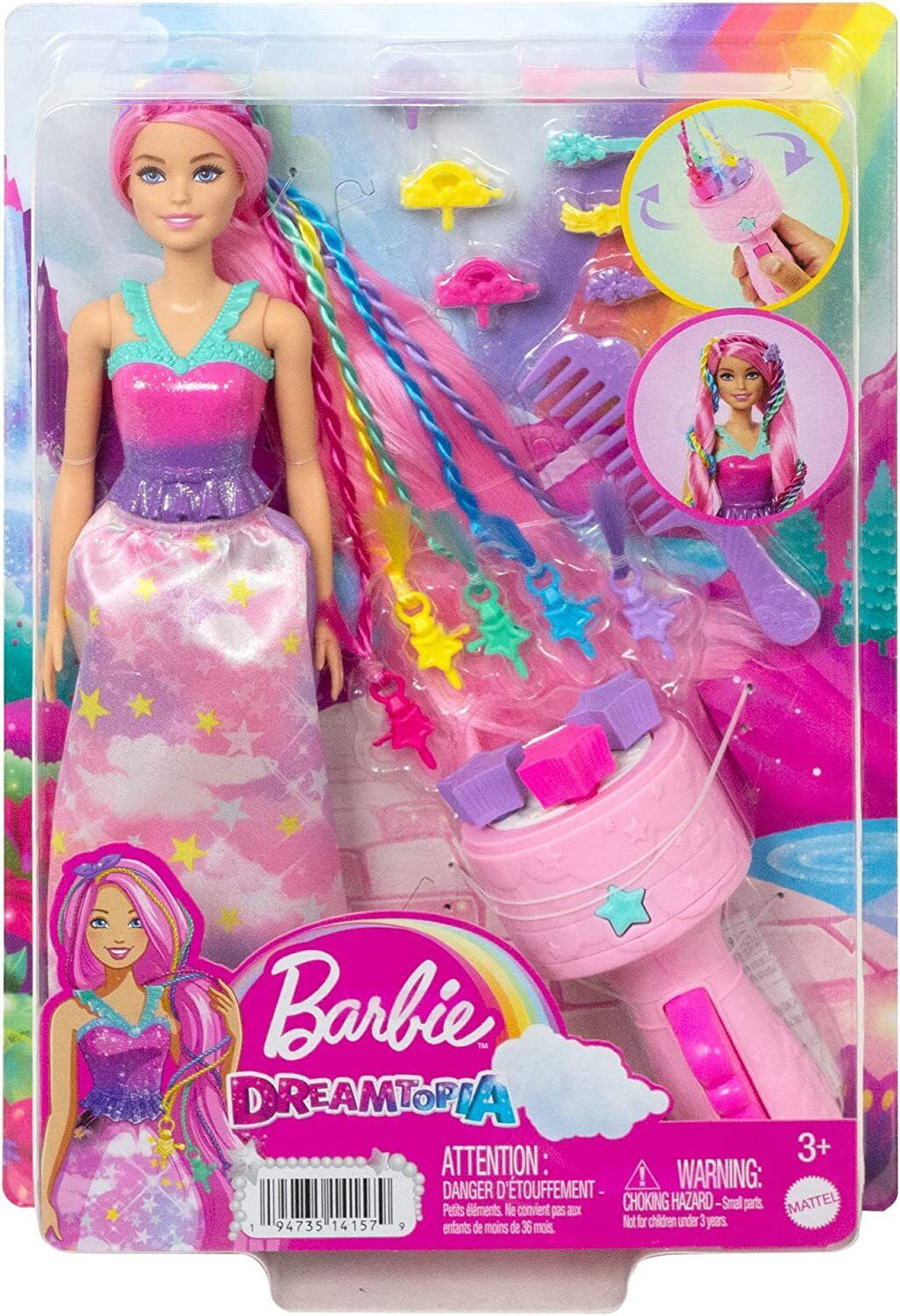 Papusa Barbie Dreamtopia Twist and style cu accesorii pentru impletituri