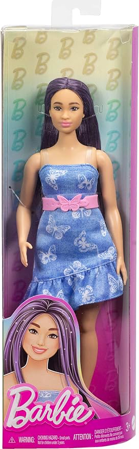 Papusa cu corp curvy si par mov, Barbie Fashionistas