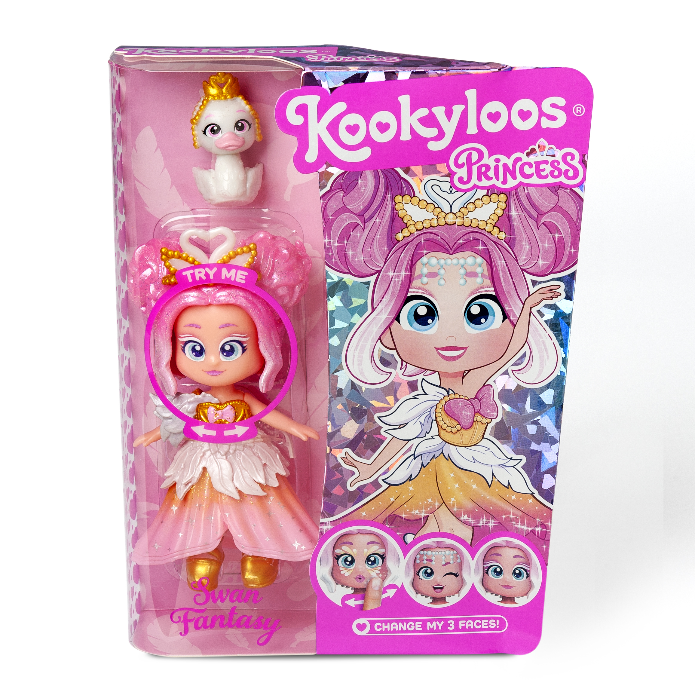Papusa KOOKYLOOS PRINCESS - Swan Fantasy