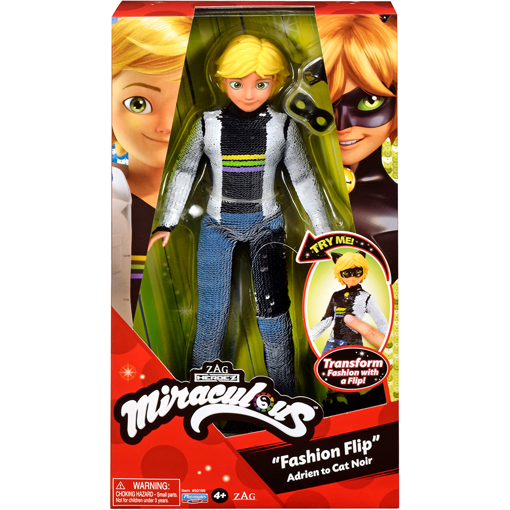 Papusa Miraculous Motan Noir costum cu paiete