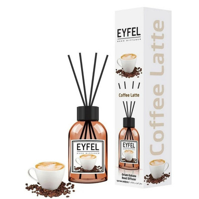 Parfum - odorizant de camera cu betisoare din ratan, Eyfel, Aroma Cafea cu lapte, 120 ml