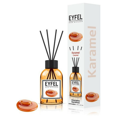 Parfum - odorizant de camera cu betisoare din ratan, Eyfel, Aroma Caramel, 120 ml