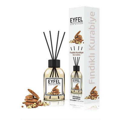 Parfum - odorizant de camera cu betisoare din ratan, Eyfel, Aroma Fursec cu alune, 120 ml
