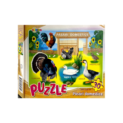 Pasari domestice. Puzzle cu 30 de piese