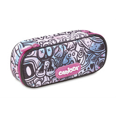 Penar cu fermoar Carioca Comics, bleu-roz