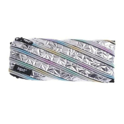 Penar cu fermoar, Zipit Metallic Pouch -argintiu