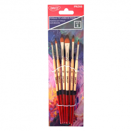 Pensule set 6 par sintetic limba pisica