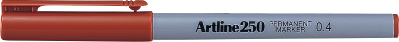 Marker permanent maro, corp plastic, varf rotund 0.4mm - Artline 250