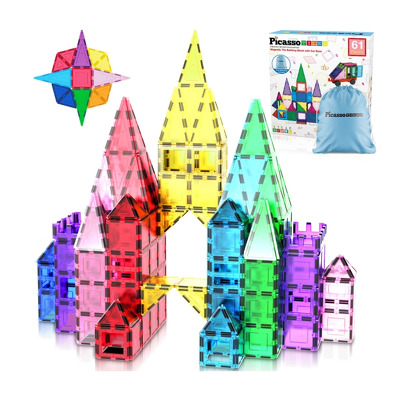 Picasso Tiles Set Magnetic cuburi magnetice cu saculet