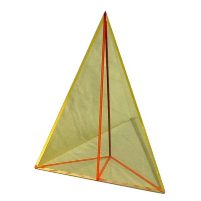 Piramida triunghiulara regulata, cu sectiune pe inaltime