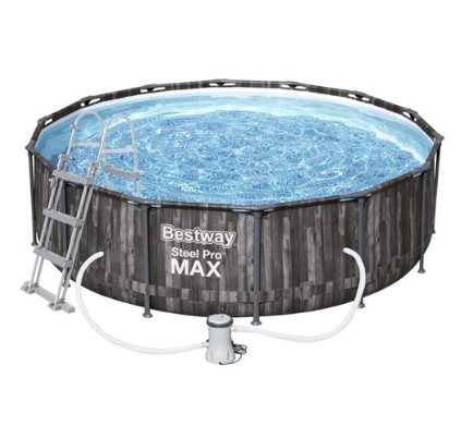 Piscina cu cadru Steel Pro Max Wood cu accesorii Bestway