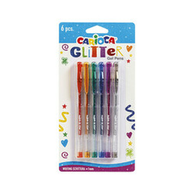 Pix cu gel, 6 buc/set, varf 1 mm, cerneala cu sclipici