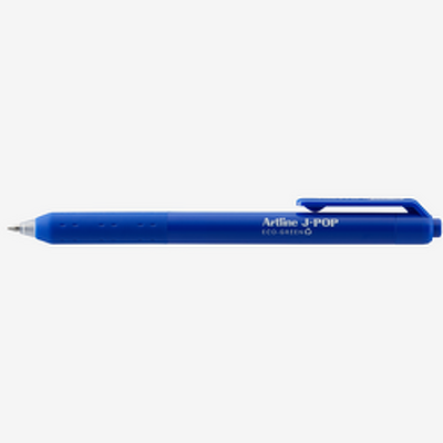 Pix cu gel J-Pop Eco Green, rubber grip, varf 0.7mm - albastru