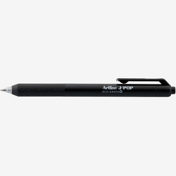 Pix cu gel J-Pop Eco Green, rubber grip, varf 0.7mm - negru