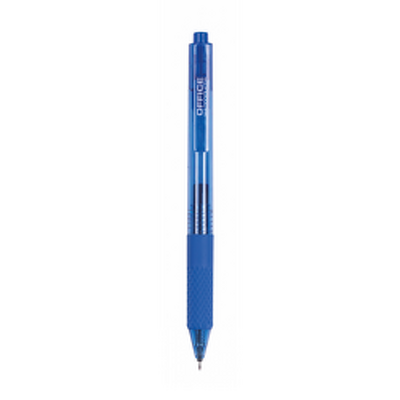 Pix cu gel, mecanism retractabil, rubber grip, 0.5 mm, Office Products - albastru