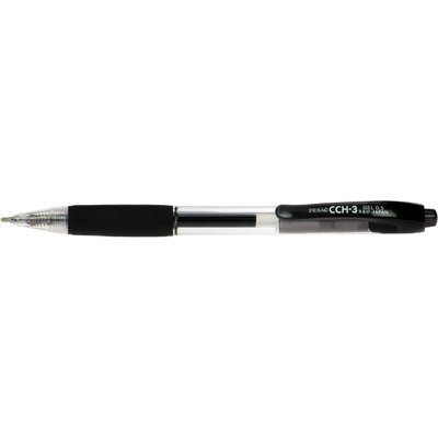 Pix cu gel Penac CCH-3, rubber grip, 0.5mm, corp transparent - scriere neagra