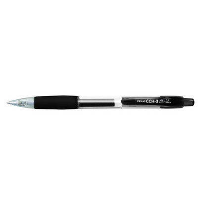 Pix cu gel Penac CCH-3, rubber grip, 0.7mm, corp transparent - scriere neagra