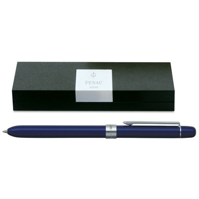 Pix multifunctional de lux Penac Slim, in cutie cadou, corp bleumarin - accesorii argintii