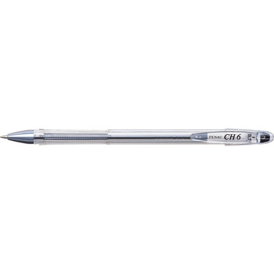Pix Penac CH6, transparent, 0.7mm, varf metalic - negru