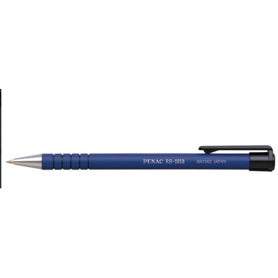 Pix Penac RB-085B, rubber grip, 0.7mm, varf metalic, corp albastru - scriere albastra