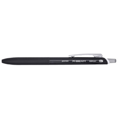 Pix PENAC X-Beam XBM107, rubber grip, 0.7mm, clema metalica, corp negru - scriere neagra