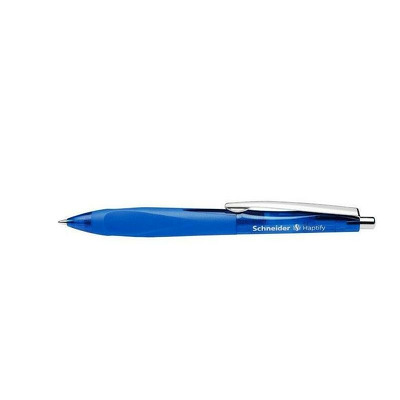 Pix Schneider Haptify, rubber grip, clema metalica, corp albastru petrol/bleu - scriere albastra