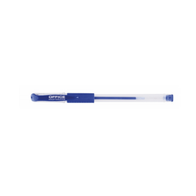 Pix transparent cu gel, cu rubber grip, varf 0.5mm, Office Products - albastru