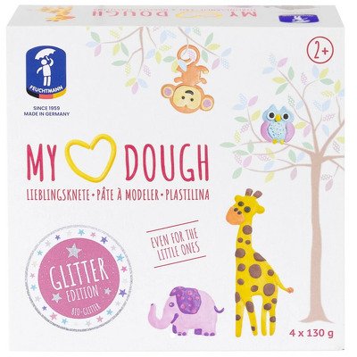 Plastilina My Heart cu sclipici - 4 x 130 gr.